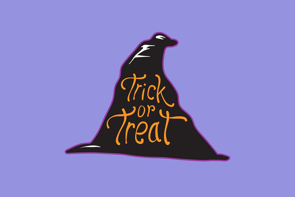 Trick or treat word, Halloween illustration