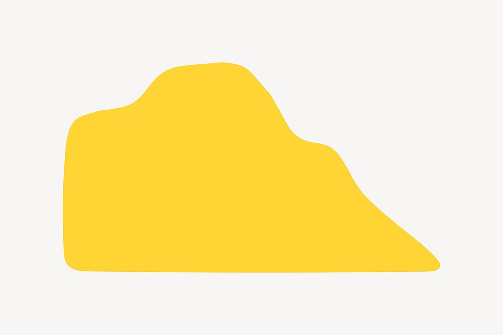 Cute yellow mountain, collage element vector