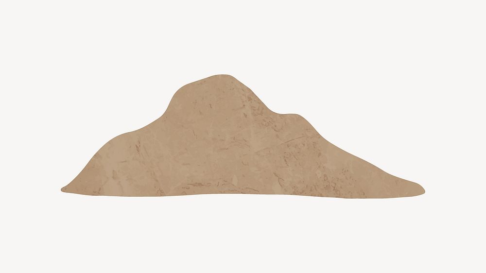 Mountain, brown paper texture, collage element vector