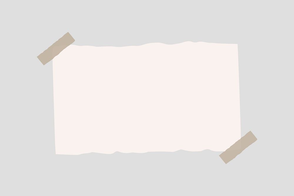 Beige notepaper, collage element vector