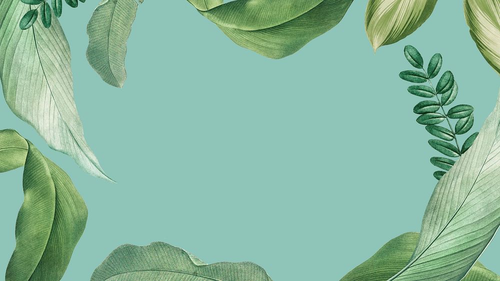 Tropical leaf frame desktop wallpaper | Premium Photo - rawpixel