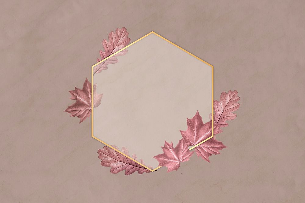 Autumn hexagonal gold frame