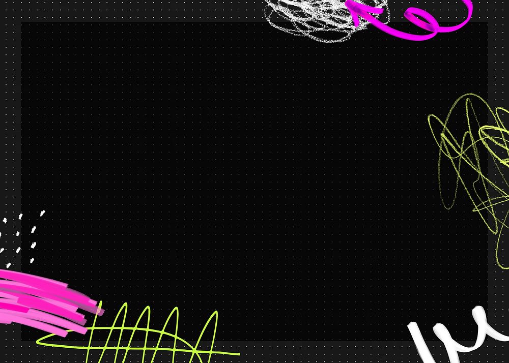 Abstract messy scribble background, black frame design