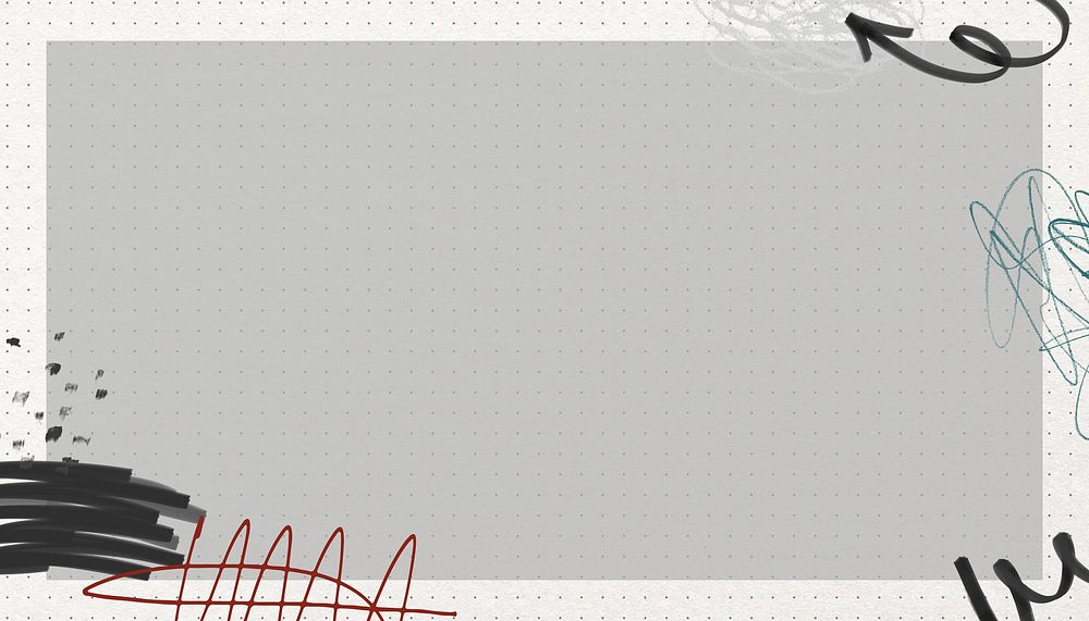 Abstract messy scribble background, off-white frame design