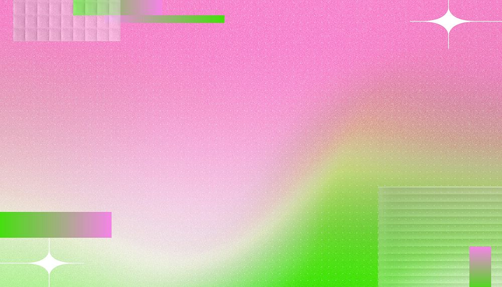 Pink abstract background, green wave border