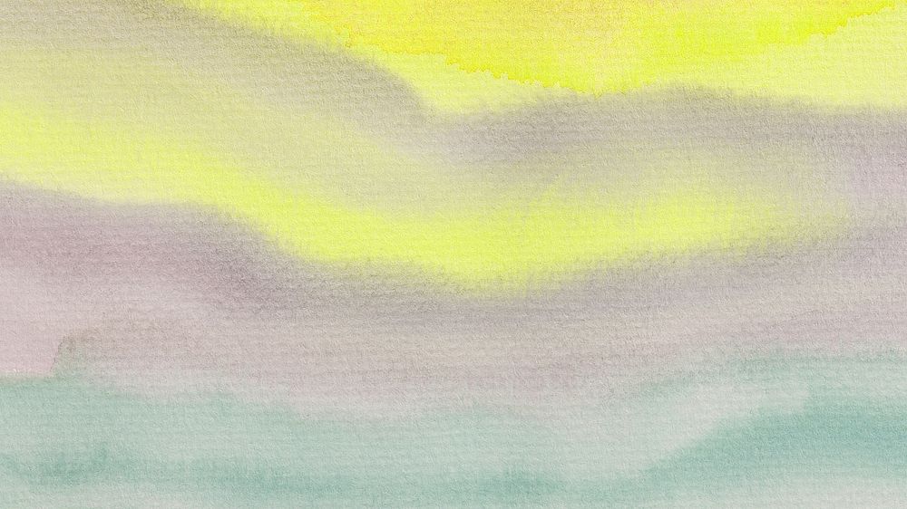 Yellow gradient paper computer wallpaper, watercolor texted design