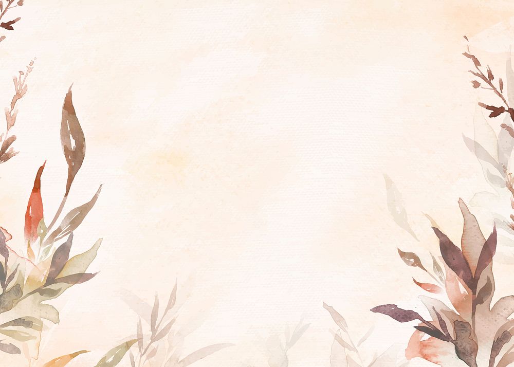 Watercolor Autumn leaf background, seasonal aesthetic