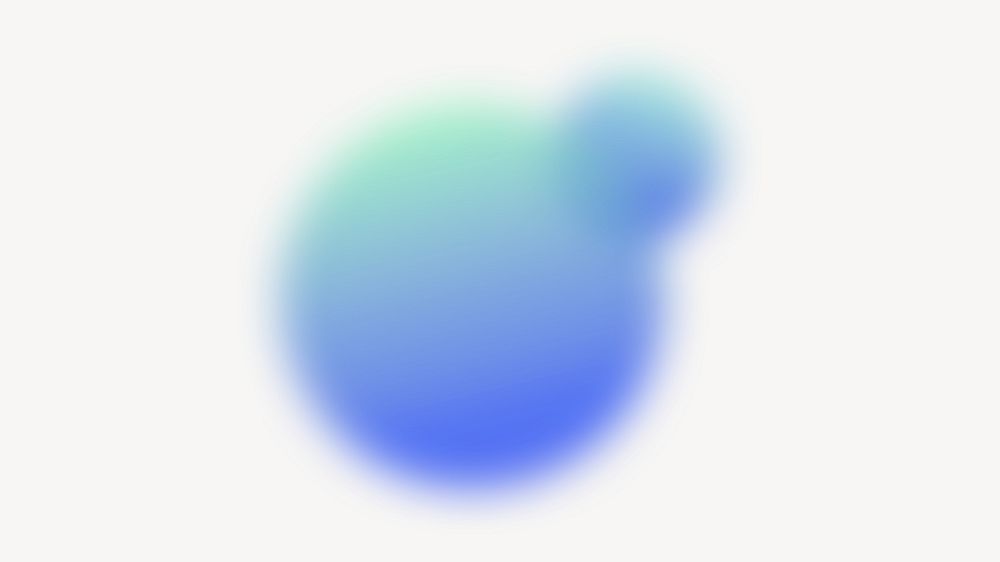 Blue blurry circle desktop wallpaper, off-white design