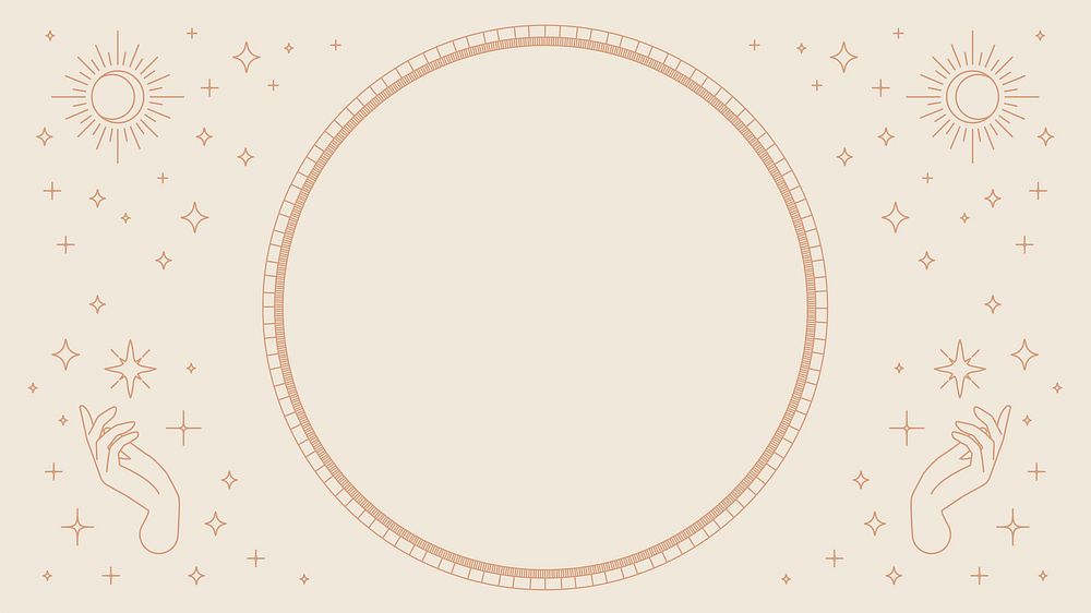 Beige celestial frame desktop wallpaper