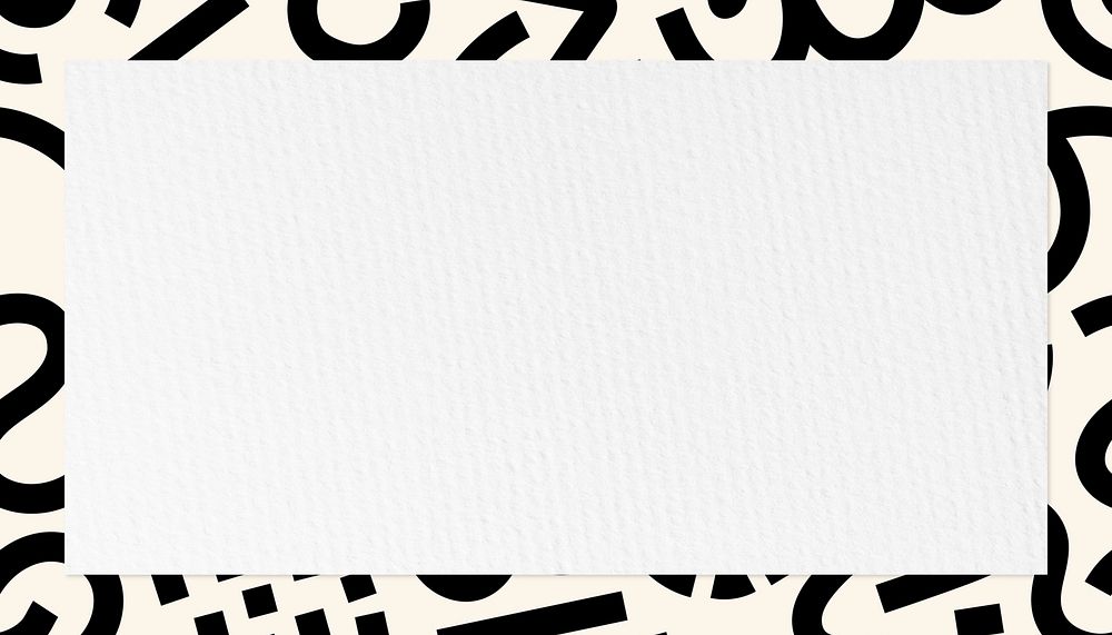 Abstract doodle frame background, white design