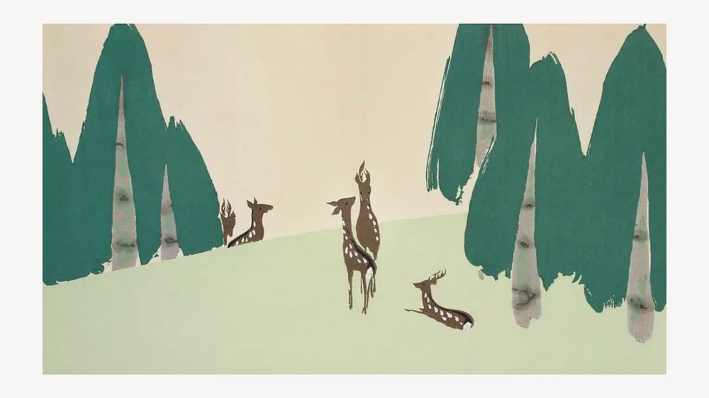 Deer in Spring forest design