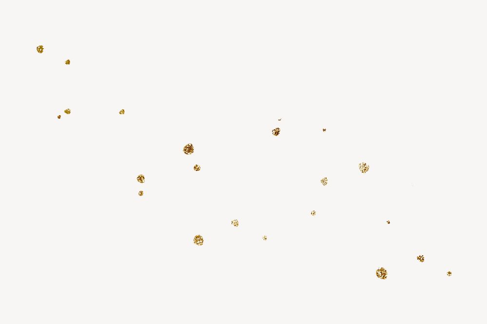 Gold glitter collage element psd