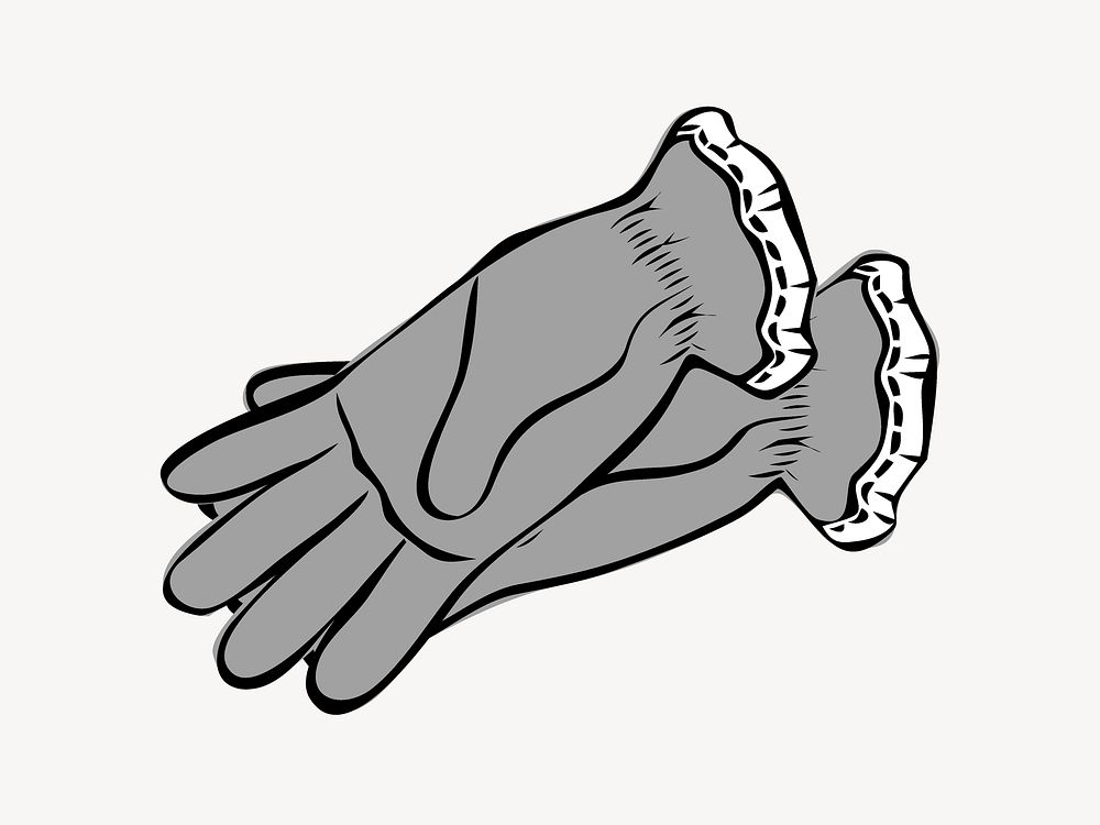 Hand gloves clipart vector. Free public domain CC0 image.
