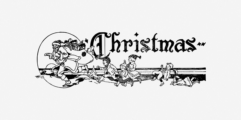 Christmas font clip art. Free public domain CC0 image.