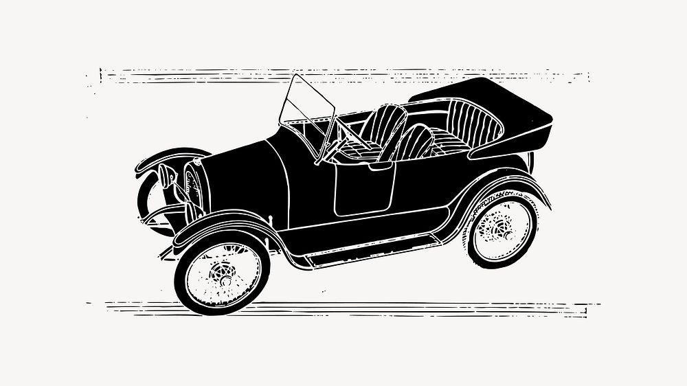 Vintage car clip art vector. Free public domain CC0 image.