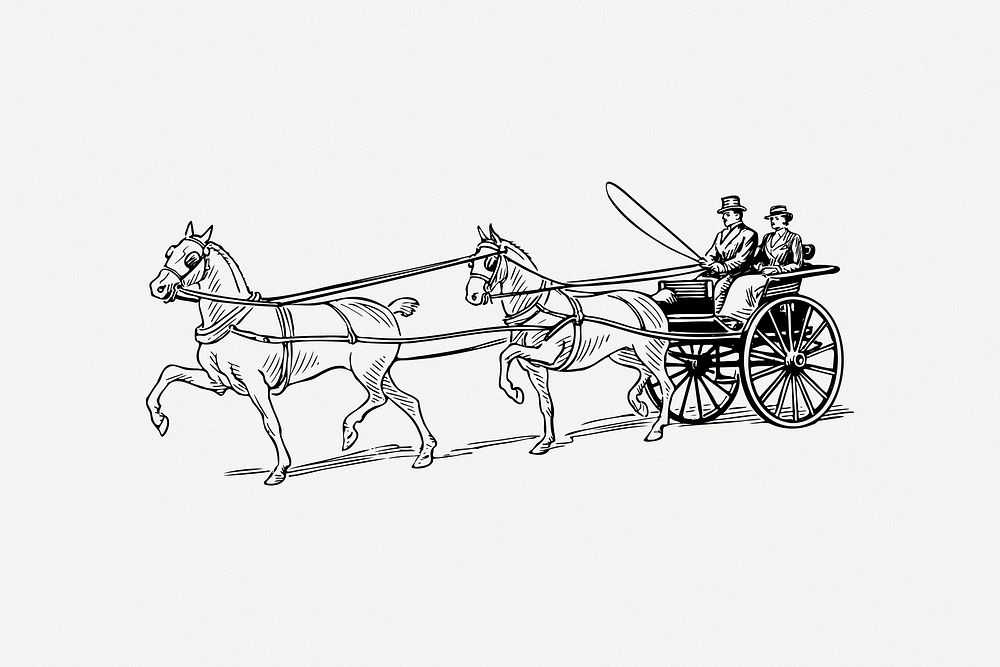 Horse carriage clip art psd. Free public domain CC0 image.