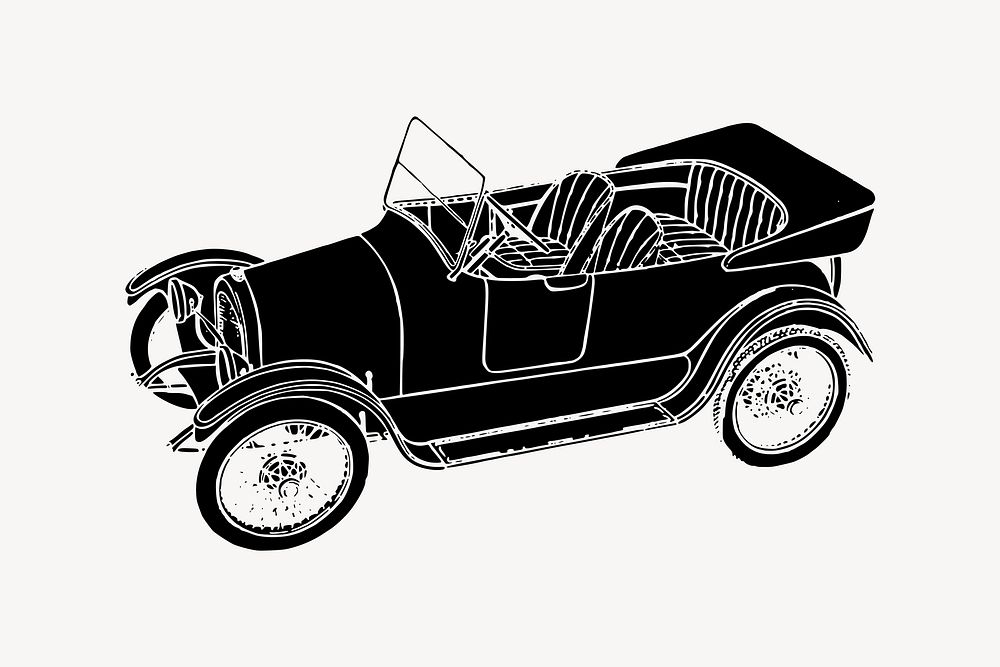 Antique car clip art vector. Free public domain CC0 image.