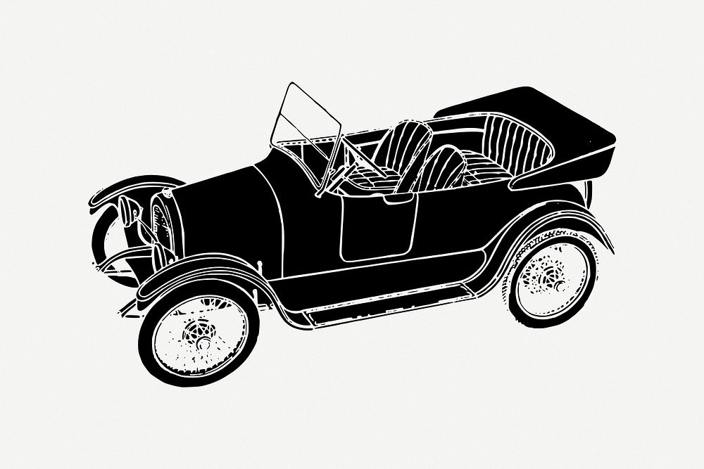 Antique car clip art psd. Free public domain CC0 image.