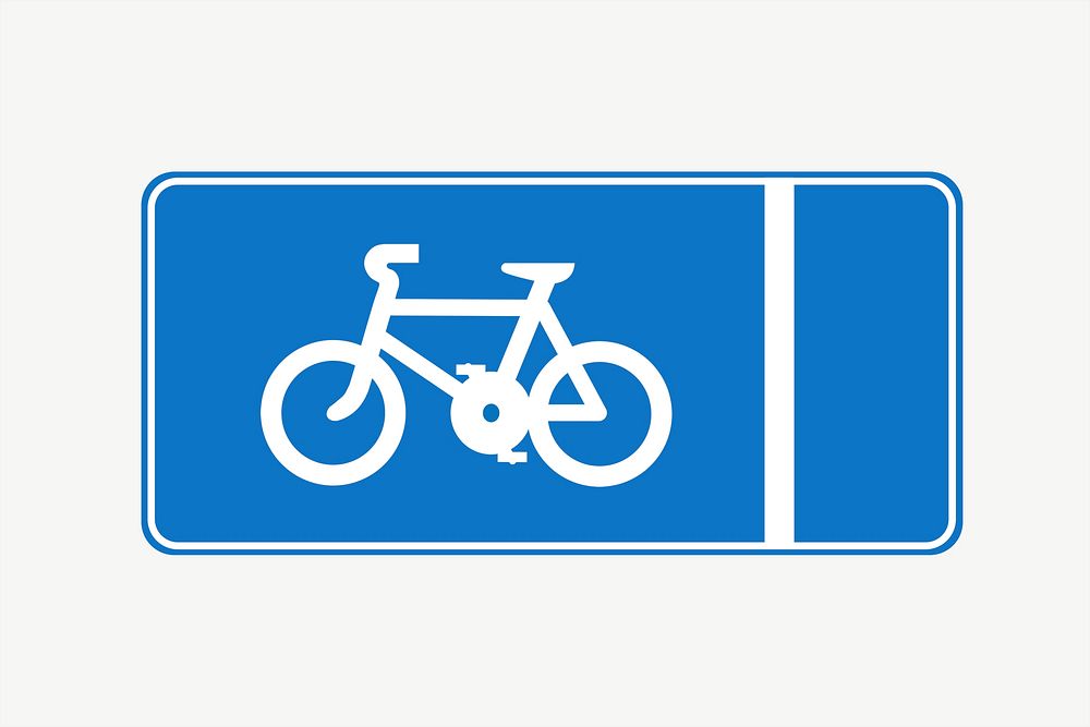 Bike lane sign clip art psd. Free public domain CC0 image.