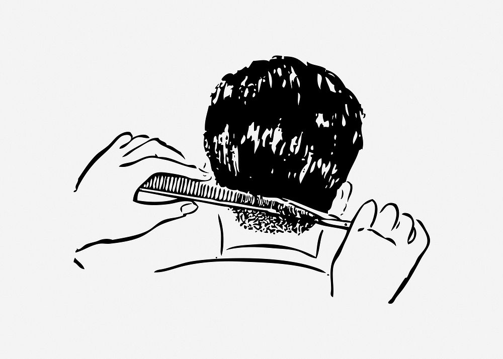 Hair cut illustration. Free public domain CC0 image.