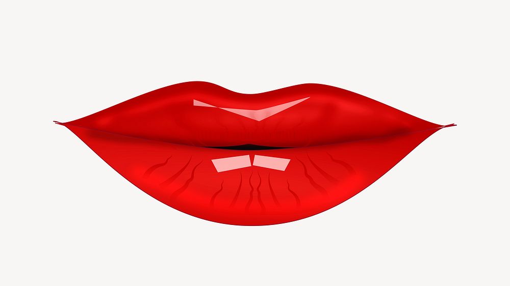 Red lips illustration. Free public domain CC0 image.