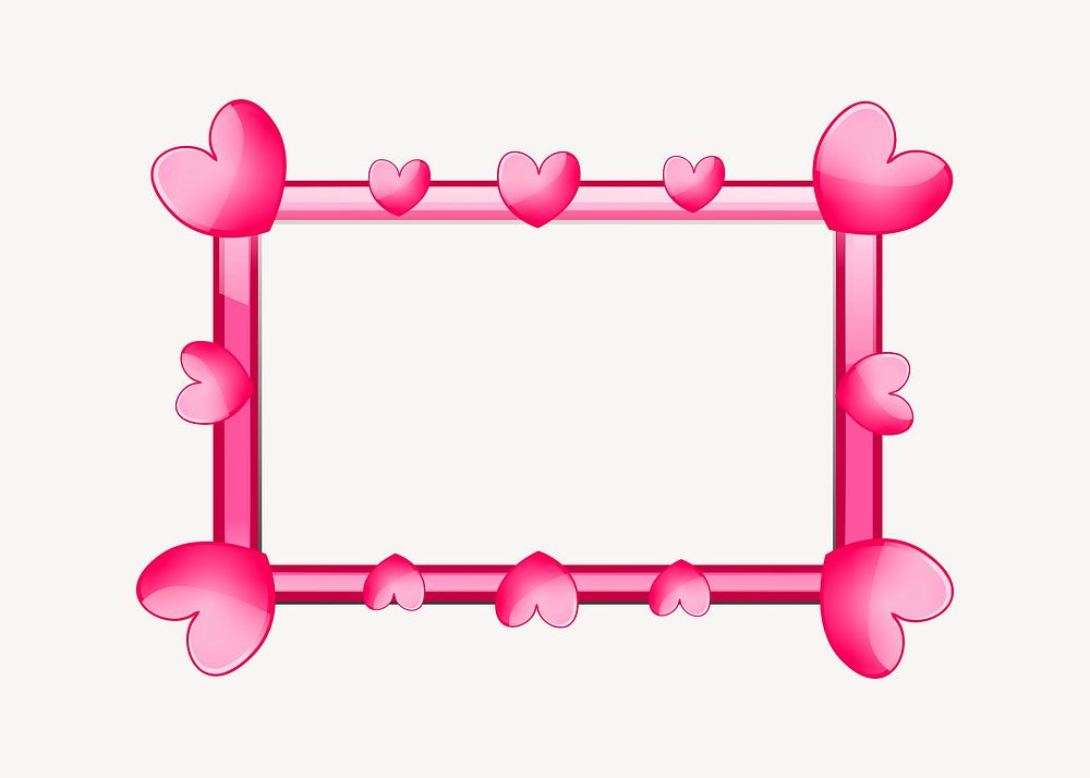 Heart frame illustration. Free public domain CC0 image.