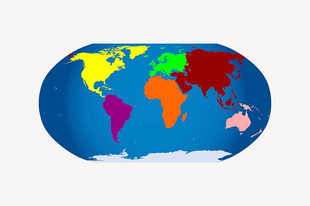 World map illustration vector. Free public domain CC0 image.
