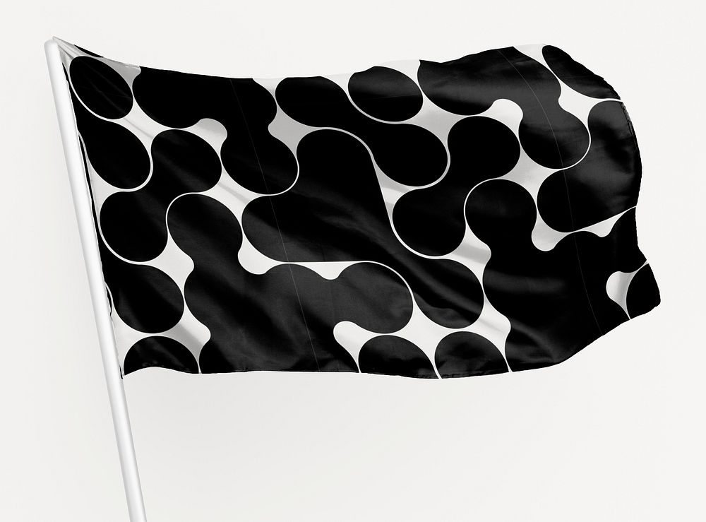 Waving black & white flag Premium Photo rawpixel