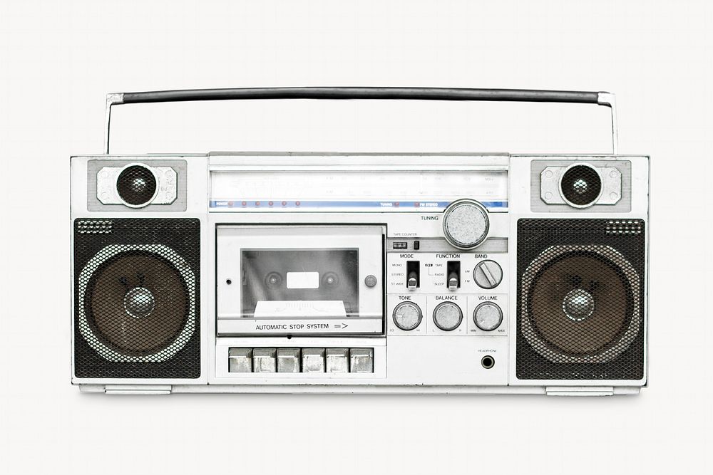 Boombox, isolated object on white