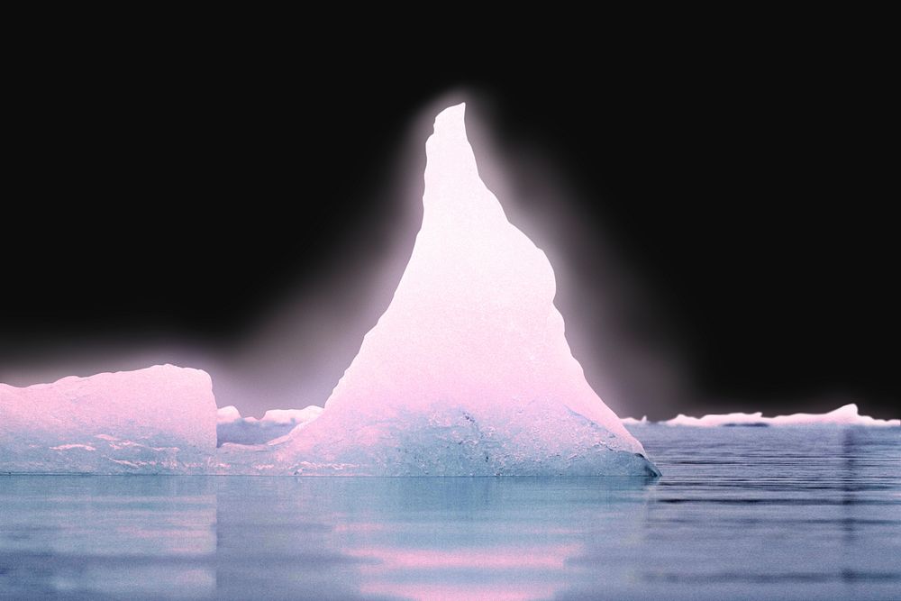 Iceberg at southeastern Iceland collage element psd