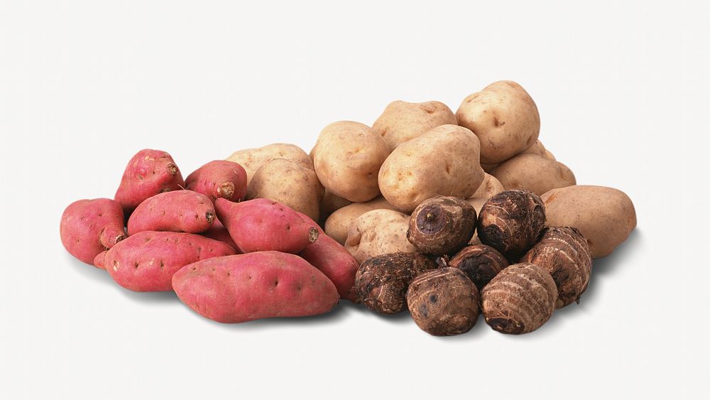 Sweet potatoes image on white