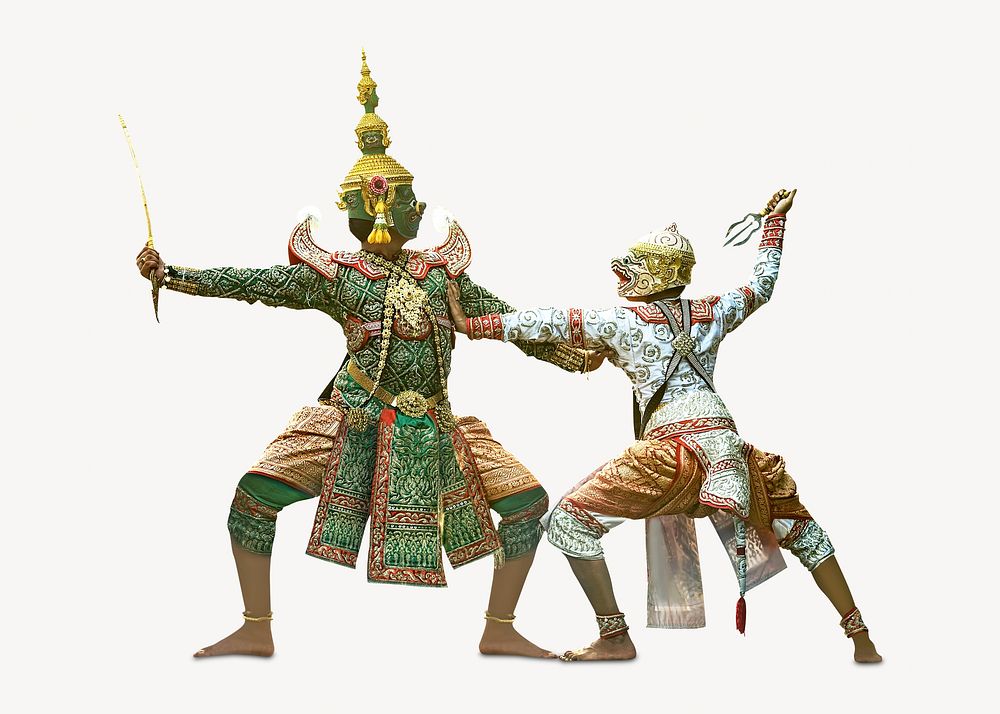 Traditional Khon dance  isolated image