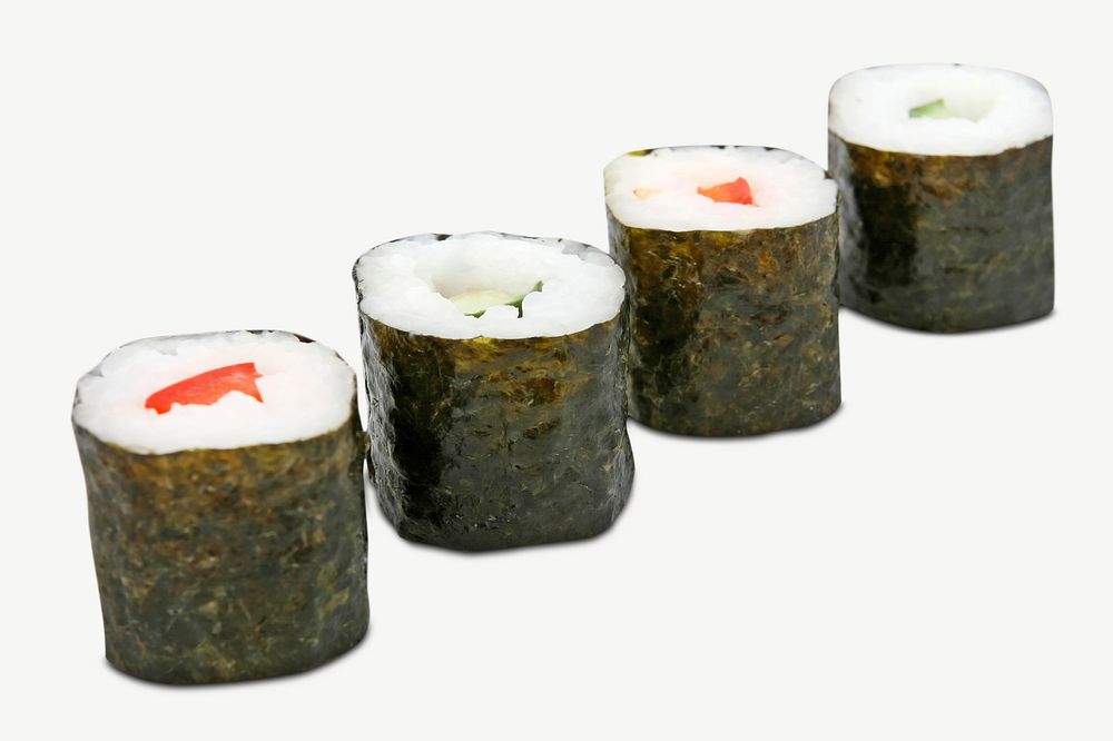 Seaweed roll sushi Japanese food psd