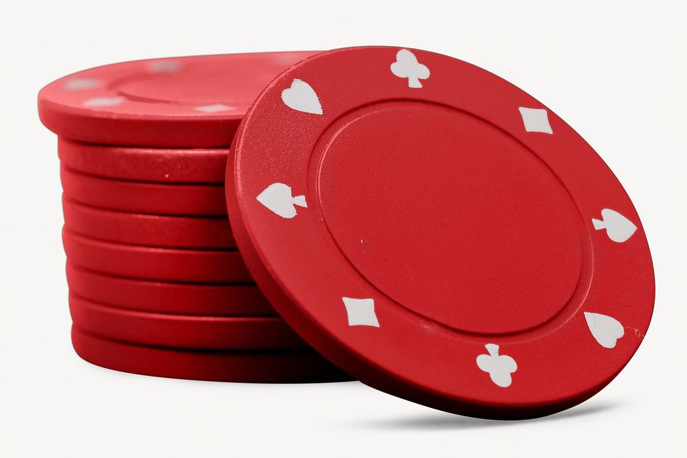 Gambling casino poker chips, isolated object