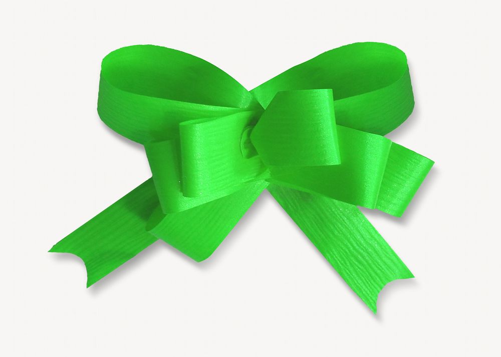 Green bow, isolated object on white
