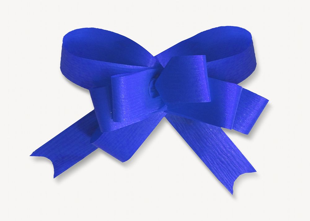Blue bow, isolated object on white