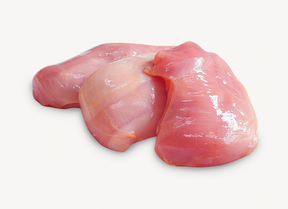 Raw chicken breasts isolated object