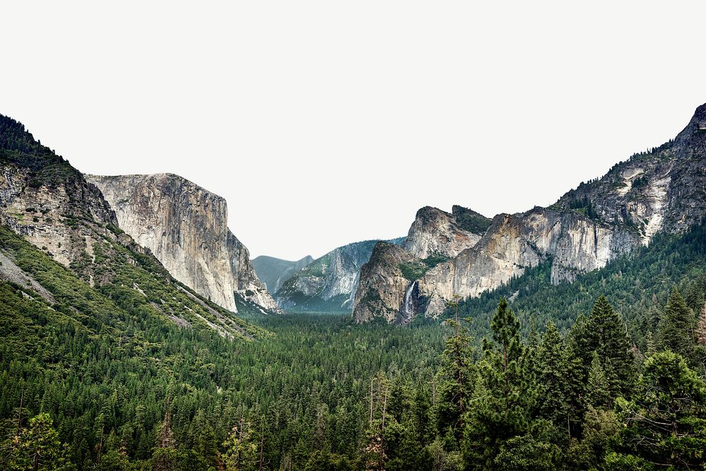 Yosemite National Park, US travel border psd
