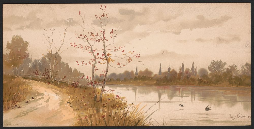 A river path (1888) by Harlow, Louis K. (Louis Kinney)