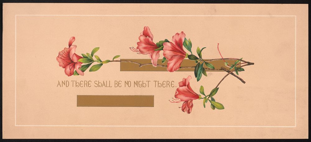 Prang's floral mottoes, no. 44. And there shall be night there (1879) by L. Prang & Co.