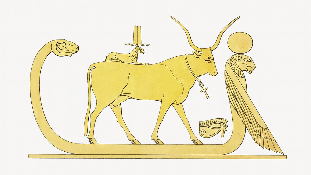 Egypt bul vintage illustration, animal image