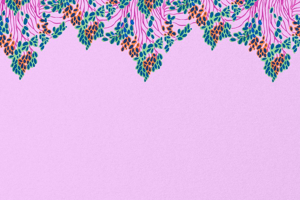 Abstract flower border background, pink vintage, remixed from the artwork of E.A. S&eacute;guy.