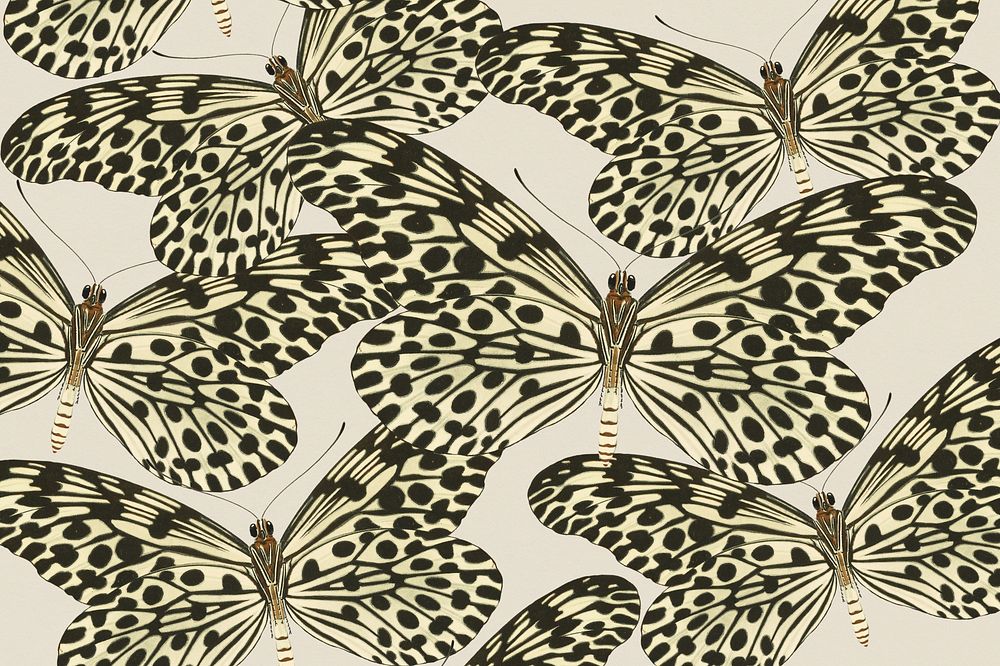 E.A. Séguy's butterfly patterned background, vintage illustration, remixed by rawpixel.