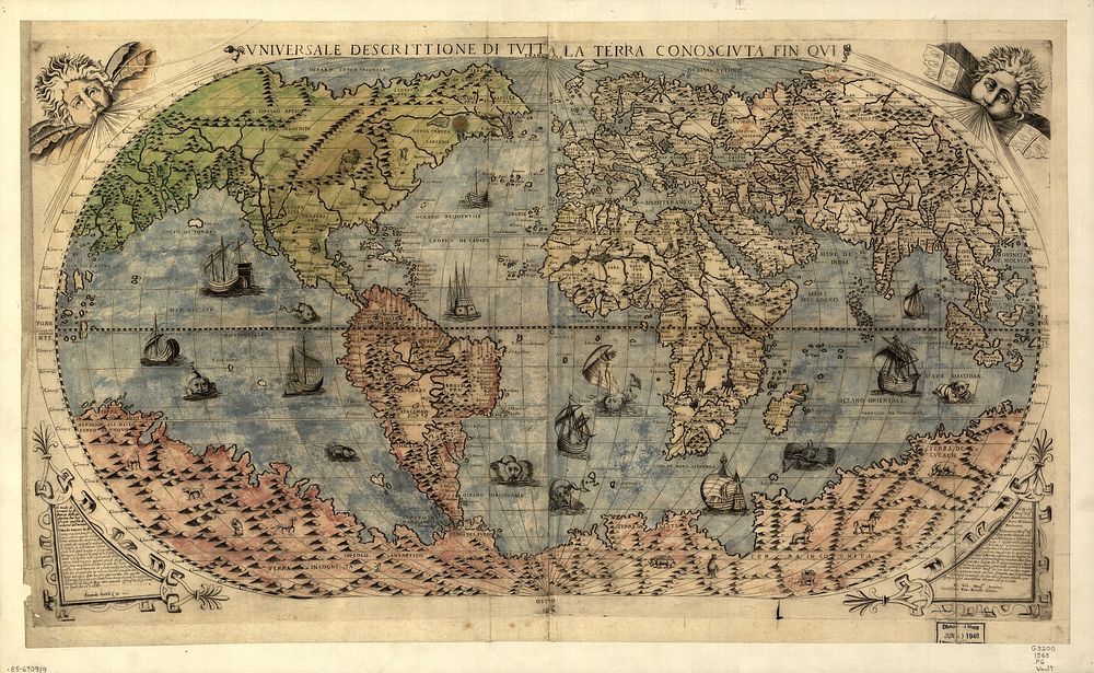 universale descrittione di tutta la terra conosciuta fin qui. (1565) by Paolo Forlani, and F. Berteli
