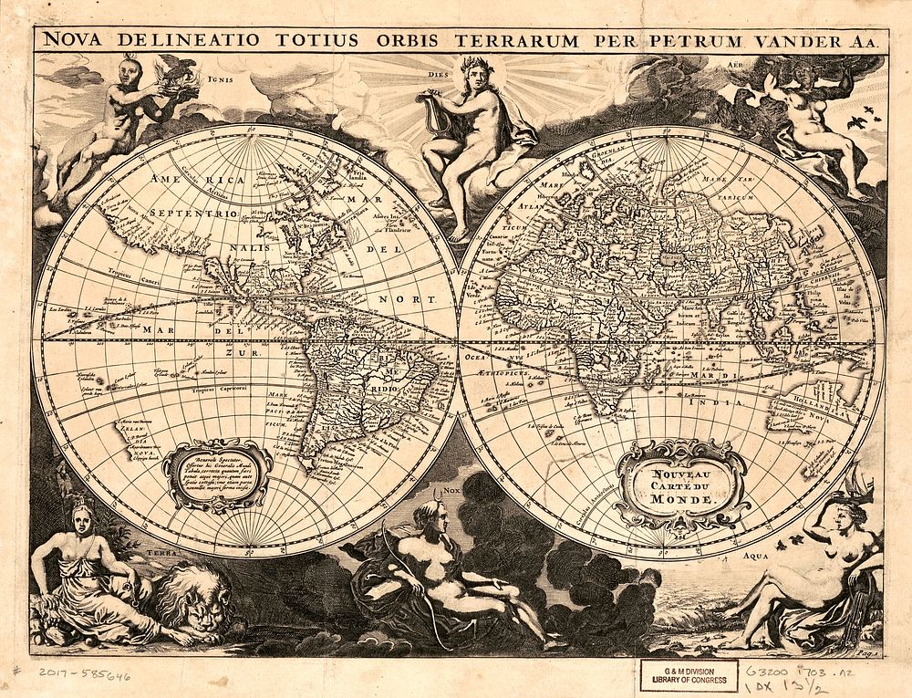 Nova delineatio totius orbis terrarum (1703) by Pieter van der Aa 