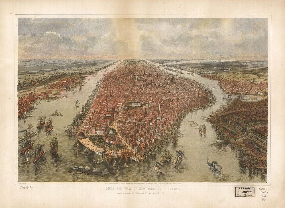 Bird's eye view of New York and environs (1865) by John Bachmann