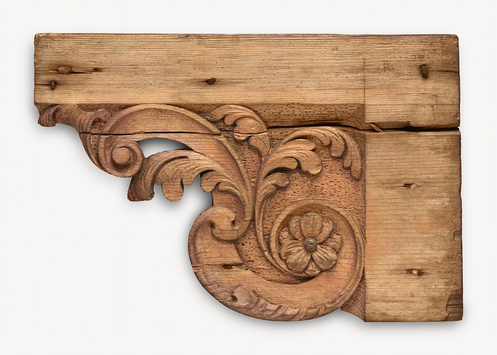 Bracket (18th century) wooden decoration. Original public domain image from The MET Museum. Digitally enhanced by rawpixel.