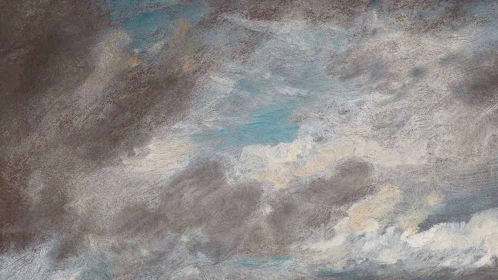 Dark cloud painting desktop wallpaper, vintage artwork by John Constable. Remixed by rawpixel.