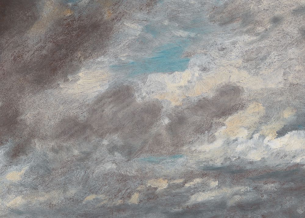 Dark cloud painting background, vintage artwork by John Constable. Remixed by rawpixel.