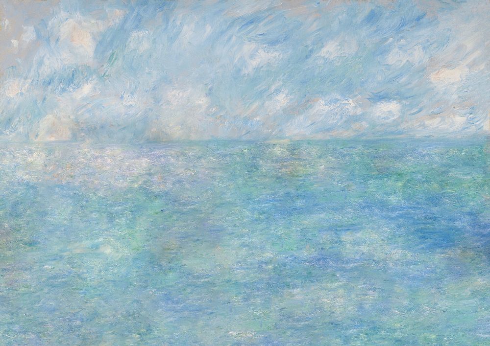 View at Guernsey background, famous painting by Pierre-Auguste Renoir. Remixed by rawpixel.